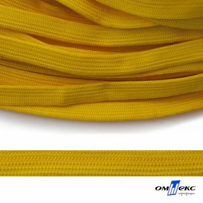 Шнур плетеный (плоский) d-12 мм, (уп.90+/-1м), 100% полиэстер, цв.269 - жёлтый - купить в Ачинске. Цена: 8.62 руб.