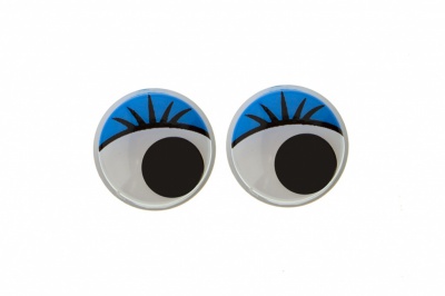Глазки для игрушек, круглые, с бегающими зрачками, 12 мм/упак.50+/-2 шт, цв. -синий - купить в Ачинске. Цена: 95.04 руб.