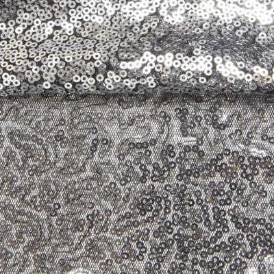 Сетка с пайетками №6, 188 гр/м2, шир.140см, цвет серый - купить в Ачинске. Цена 433.60 руб.