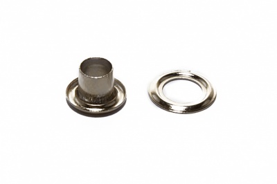 Люверсы металлические "ОмТекс", блочка/кольцо, (3 мм) - цв.никель - купить в Ачинске. Цена: 0.18 руб.