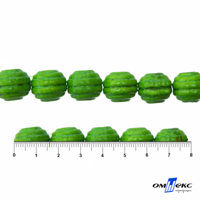0309-Бусины деревянные "ОмТекс", 16 мм, упак.50+/-3шт, цв.019-зеленый - купить в Ачинске. Цена: 62.22 руб.