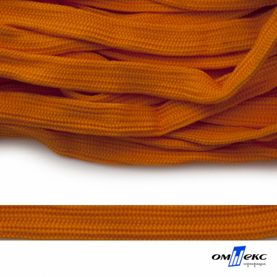 Шнур плетеный (плоский) d-12 мм, (уп.90+/-1м), 100% полиэстер, цв.267 - оранжевый - купить в Ачинске. Цена: 8.62 руб.