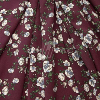 Плательная ткань "Фламенко" 3.3, 80 гр/м2, шир.150 см, принт растительный - купить в Ачинске. Цена 317.46 руб.