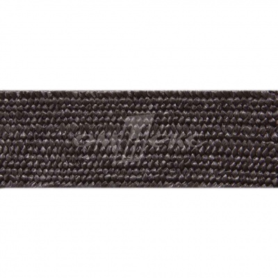 Тесьма отделочная полипропиленовая плетеная эластичная #8, шир. 40мм, цв.- тем.коричневый   - купить в Ачинске. Цена: 50.99 руб.