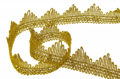 Тесьма металлизированная 8204, шир. 40 мм/уп. 13,7+/-1 м, цвет золото - купить в Ачинске. Цена: 420.42 руб.