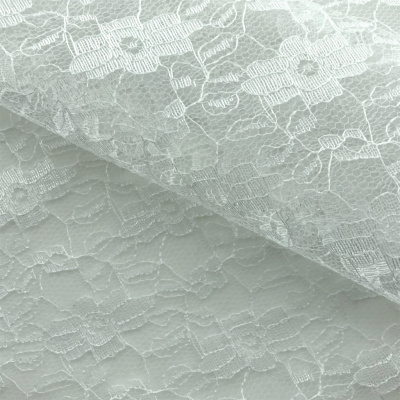 Кружевное полотно гипюр 39 г/м2, 100% полиэстер, ширина 150 см, белый / Snow White - купить в Ачинске. Цена 163.42 руб.
