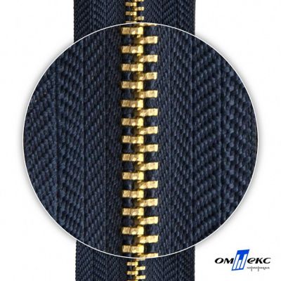 Молнии джинсовые металл т-4, 18 см латунь (YG), цв.- джинсовый синий (560) - купить в Ачинске. Цена: 21.57 руб.