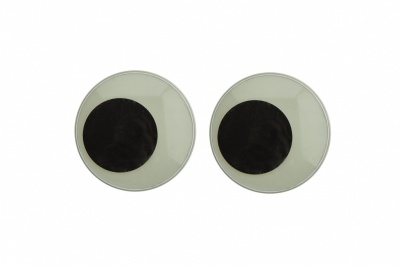 Глазки для игрушек, круглые, с бегающими зрачками, 40 мм/упак.20+/-2 шт, цв. -черно-белые - купить в Ачинске. Цена: 158.73 руб.