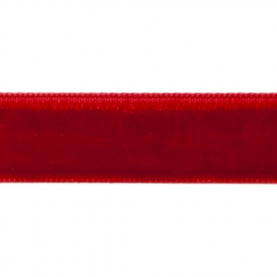Лента бархатная нейлон, шир.12 мм, (упак. 45,7м), цв.45-красный - купить в Ачинске. Цена: 392 руб.