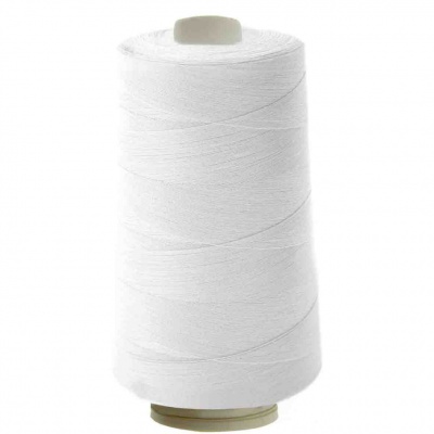Швейные нитки (армированные) 28S/2, нам. 2 500 м, цвет белый - купить в Ачинске. Цена: 148.95 руб.
