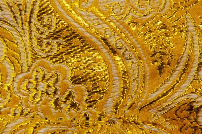 Ткань костюмная жаккард №12, 140 гр/м2, шир.150см, цвет жёлтый - купить в Ачинске. Цена 383.29 руб.