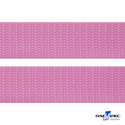 Розовый- цв.513 -Текстильная лента-стропа 550 гр/м2 ,100% пэ шир.20 мм (боб.50+/-1 м) - купить в Ачинске. Цена: 318.85 руб.
