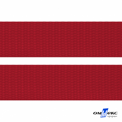 Красный- цв.171 -Текстильная лента-стропа 550 гр/м2 ,100% пэ шир.20 мм (боб.50+/-1 м) - купить в Ачинске. Цена: 318.85 руб.