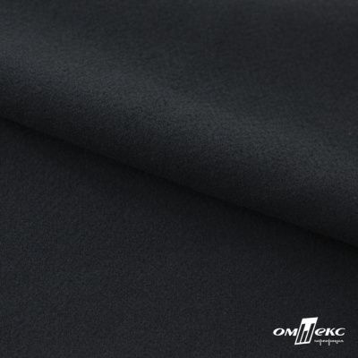 Трикотажное полотно "Капри" 100% полиэстр, 152см, 320 г/м2, чёрный, м - купить в Ачинске. Цена 374 руб.