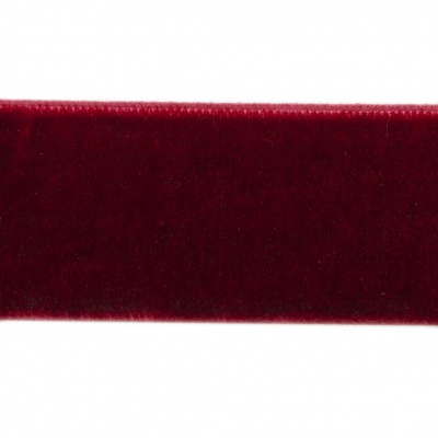 Лента бархатная нейлон, шир.25 мм, (упак. 45,7м), цв.240-бордо - купить в Ачинске. Цена: 800.84 руб.