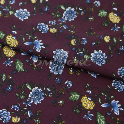 Плательная ткань "Фламенко" 4.1, 80 гр/м2, шир.150 см, принт растительный - купить в Ачинске. Цена 259.21 руб.