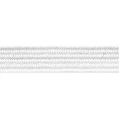 Резиновые нити с текстильным покрытием, шир. 6 мм (182 м/уп), цв.-белый - купить в Ачинске. Цена: 705.59 руб.