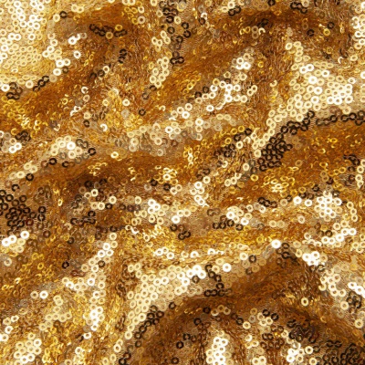 Сетка с пайетками №3, 188 гр/м2, шир.140см, цвет золотой - купить в Ачинске. Цена 454.12 руб.