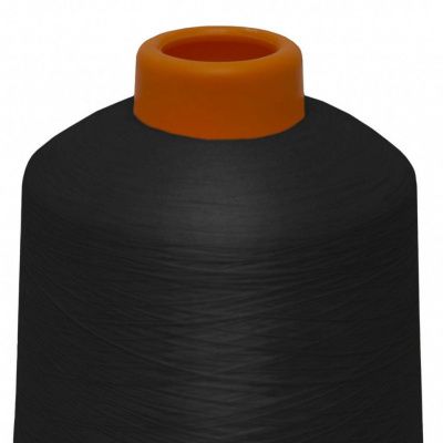 Нитки текстурированные некручёные, намот. 15 000 м, цвет чёрный - купить в Ачинске. Цена: 204.10 руб.
