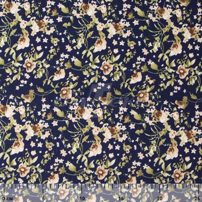Плательная ткань "Фламенко" 1.1, 80 гр/м2, шир.150 см, принт растительный - купить в Ачинске. Цена 241.49 руб.