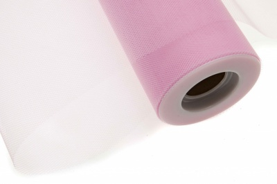 Фатин в шпульках 16-14, 10 гр/м2, шир. 15 см (в нам. 25+/-1 м), цвет розовый - купить в Ачинске. Цена: 100.69 руб.