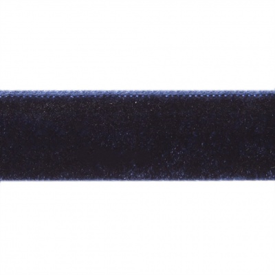 Лента бархатная нейлон, шир.12 мм, (упак. 45,7м), цв.180-т.синий - купить в Ачинске. Цена: 411.60 руб.