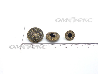 Кнопки металл 15 мм альфа антик с рис.№3  - купить в Ачинске. Цена: 2.90 руб.