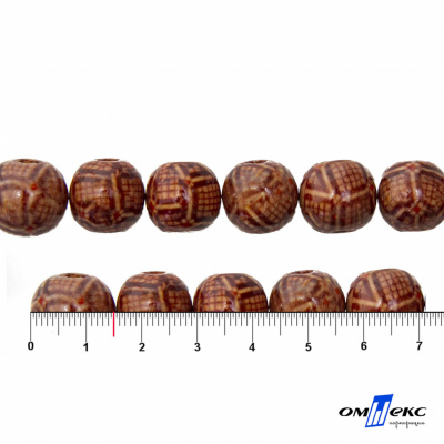 0125-Бусины деревянные "ОмТекс", 15 мм, упак.50+/-3шт - купить в Ачинске. Цена: 77 руб.