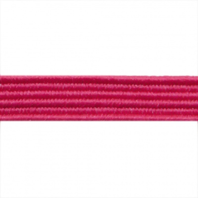 Резиновые нити с текстильным покрытием, шир. 6 мм ( упак.30 м/уп), цв.- 84-фуксия - купить в Ачинске. Цена: 155.22 руб.