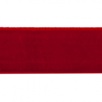 Лента бархатная нейлон, шир.25 мм, (упак. 45,7м), цв.45-красный - купить в Ачинске. Цена: 981.09 руб.