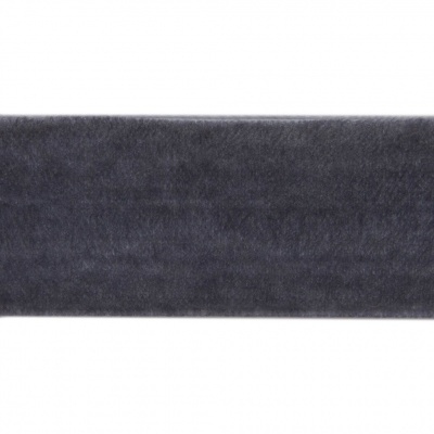 Лента бархатная нейлон, шир.25 мм, (упак. 45,7м), цв.189-т.серый - купить в Ачинске. Цена: 981.09 руб.