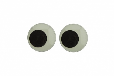 Глазки для игрушек, круглые, с бегающими зрачками, 18 мм/упак.20+/-2 шт, цв. -черно-белые - купить в Ачинске. Цена: 25.40 руб.