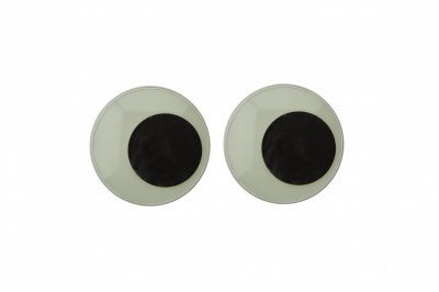Глазки для игрушек, круглые, с бегающими зрачками, 24 мм/упак.50+/-2 шт, цв. -черно-белые - купить в Ачинске. Цена: 60.32 руб.