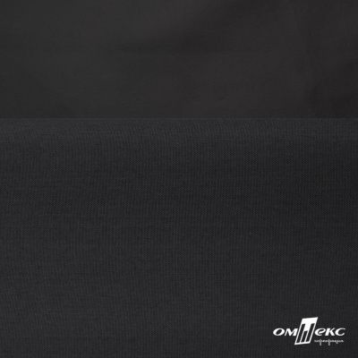 Курточная ткань "Милан", 100% Полиэстер, PU, 110гр/м2, шир.155см, цв. чёрный - купить в Ачинске. Цена 340.23 руб.