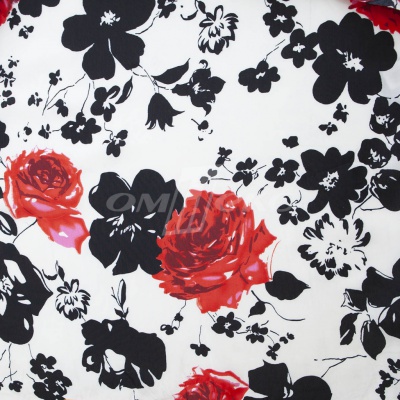 Плательная ткань "Фламенко" 22.1, 80 гр/м2, шир.150 см, принт растительный - купить в Ачинске. Цена 239.03 руб.