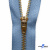 Молнии джинсовые металл т-5, 18 см латунь (YG), цв.-деним (231) - купить в Ачинске. Цена: 22.80 руб.