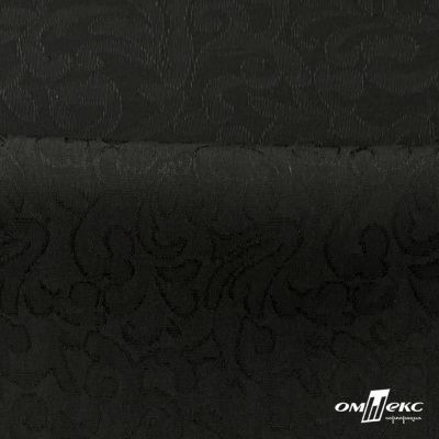Ткань жаккард королевский, 100% полиэстр 180 г/м 2, шир.150 см, цв-черный - купить в Ачинске. Цена 296.39 руб.