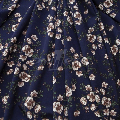 Плательная ткань "Фламенко" 3.2, 80 гр/м2, шир.150 см, принт растительный - купить в Ачинске. Цена 239.03 руб.