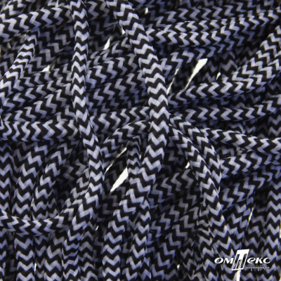 Шнурки #107-16, круглые 130 см, двухцветные цв.серый/чёрный - купить в Ачинске. Цена: 31.89 руб.