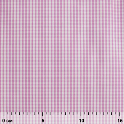 Ткань сорочечная Клетка Виши, 115 г/м2, 58% пэ,42% хл, шир.150 см, цв.1-розовый, (арт.111) - купить в Ачинске. Цена 306.69 руб.