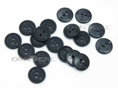 51820/18 мм (2 пр) черные пуговицы - купить в Ачинске. Цена: 0.82 руб.