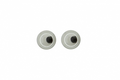 Глазки для игрушек, круглые, с бегающими зрачками, 6 мм/упак.100+/-5 шт, цв. -черно-белые - купить в Ачинске. Цена: 30.13 руб.