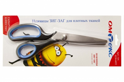 Ножницы арт.0330-6052 "ЗИГ-ЗАГ" 5 мм, для плотных тканей , 9"/ 229 мм - купить в Ачинске. Цена: 733.08 руб.