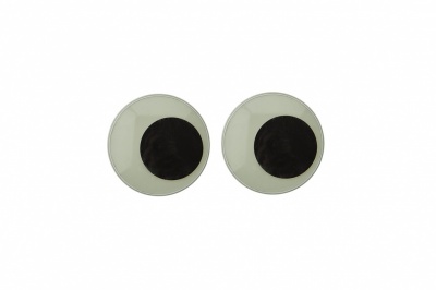 Глазки для игрушек, круглые, с бегающими зрачками, 15 мм/упак.50+/-2 шт, цв. -черно-белые - купить в Ачинске. Цена: 46.92 руб.