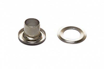 Люверсы металлические "ОмТекс", блочка/кольцо, (4 мм) - цв.никель - купить в Ачинске. Цена: 0.24 руб.