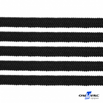 Лента эластичная вязанная (резинка) 4 мм (200+/-1 м) 400 гр/м2 черная бобина "ОМТЕКС" - купить в Ачинске. Цена: 1.78 руб.