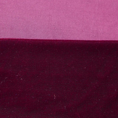 Бархат стрейч №2, 240 гр/м2, шир.160 см, (2,6 м/кг), цвет бордо - купить в Ачинске. Цена 740.88 руб.