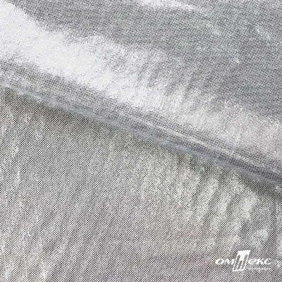 Трикотажное полотно голограмма, шир.140 см, #602 -белый/серебро - купить в Ачинске. Цена 385.88 руб.