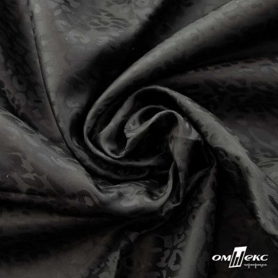 Ткань подкладочная Жаккард YP1416707, 90(+/-5) г/м2, шир.145 см, черный - купить в Ачинске. Цена 241.46 руб.
