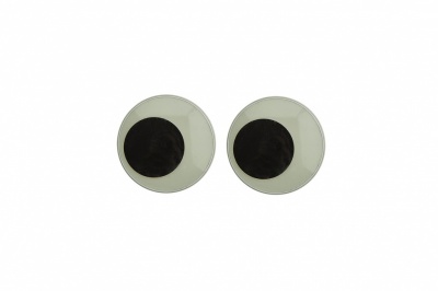 Глазки для игрушек, круглые, с бегающими зрачками, 12 мм/упак.50+/-2 шт, цв. -черно-белые - купить в Ачинске. Цена: 38.32 руб.